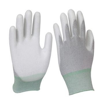 Găng tay chống tĩnh điện sợi carbon phủ PU lòng bàn tay